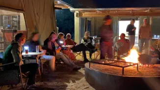 Sunset Game Outside Restaurant Boma